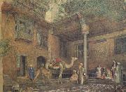 John Frederichk Lewis RA Courtyard of the Painter's House (mk46) oil painting artist